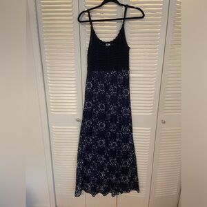 JOHN ROBSHAW FOR LUCKY Women's Blue Crochet Maxi Dress